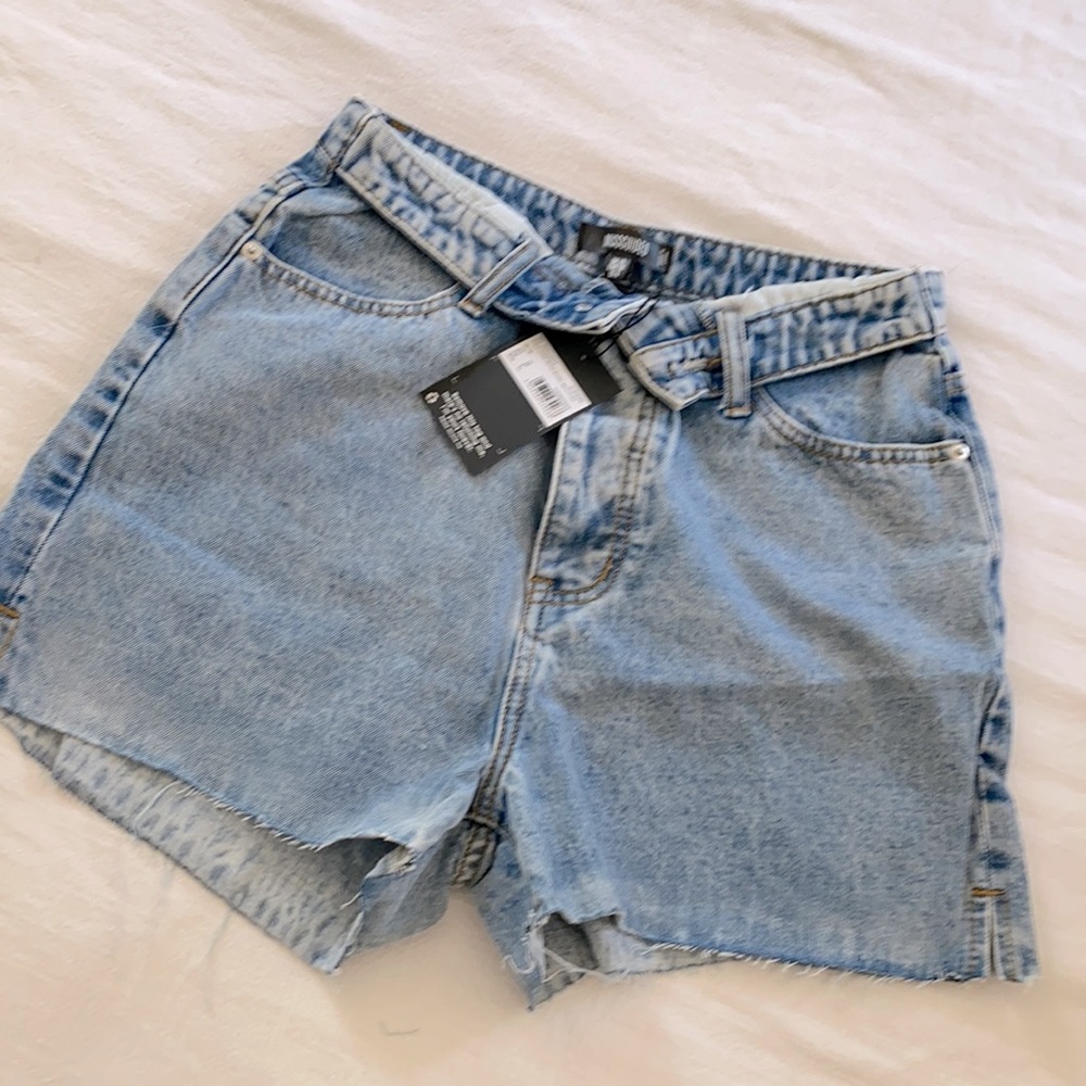 Fold Over Denim Shorts